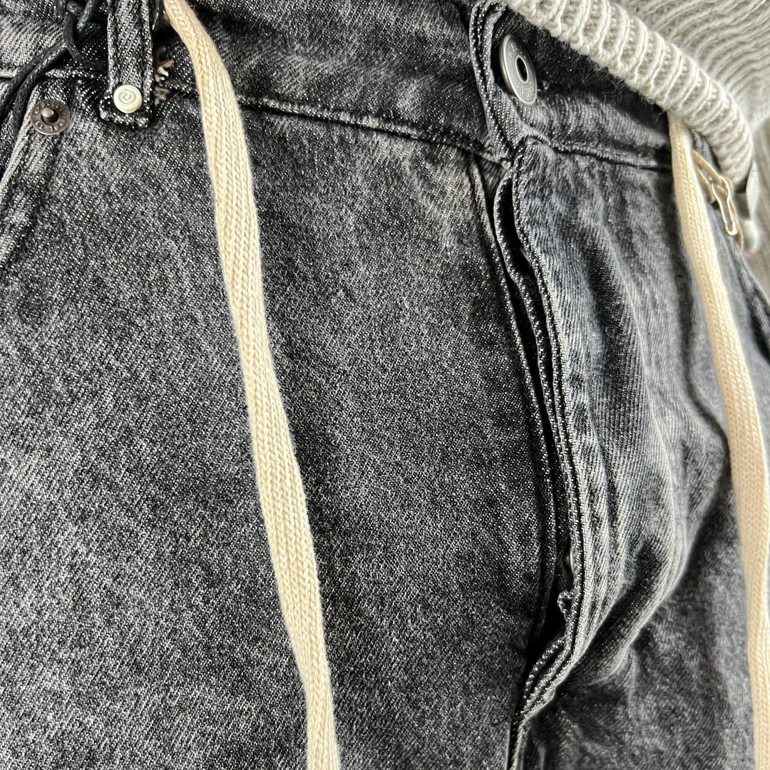 Black Drawstring Jeans