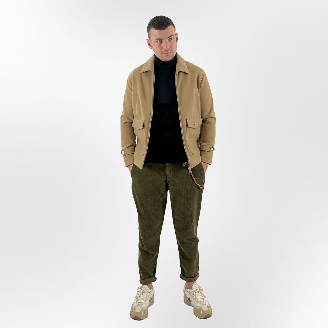 Green Casual Pants with Chain