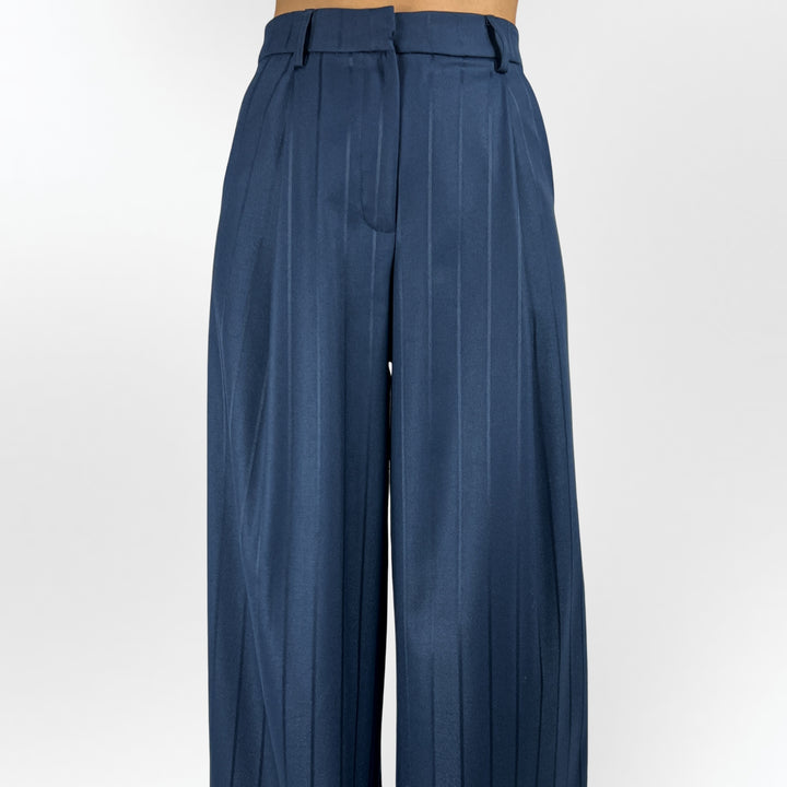 Blue Pinstripe Trousers