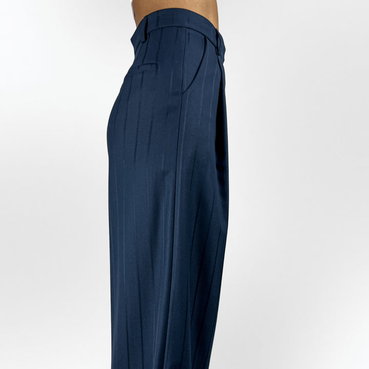 Blue Pinstripe Trousers