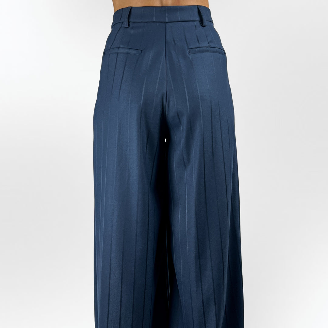 Blue Pinstripe Trousers