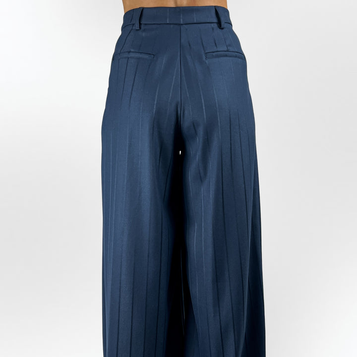 Blue Pinstripe Trousers