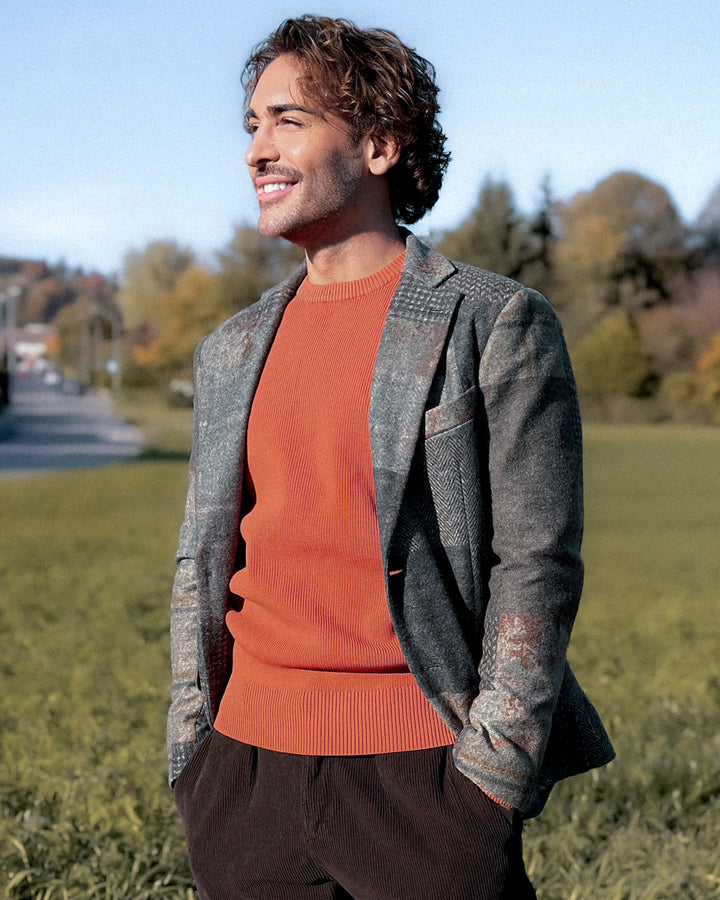 Patchwork Two Button Blazer