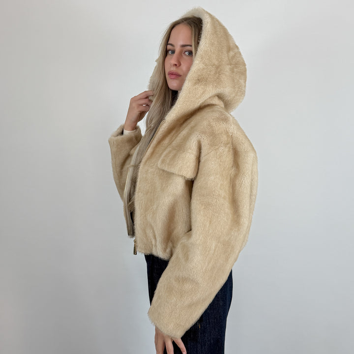 Eco Fur Jacket with Hood