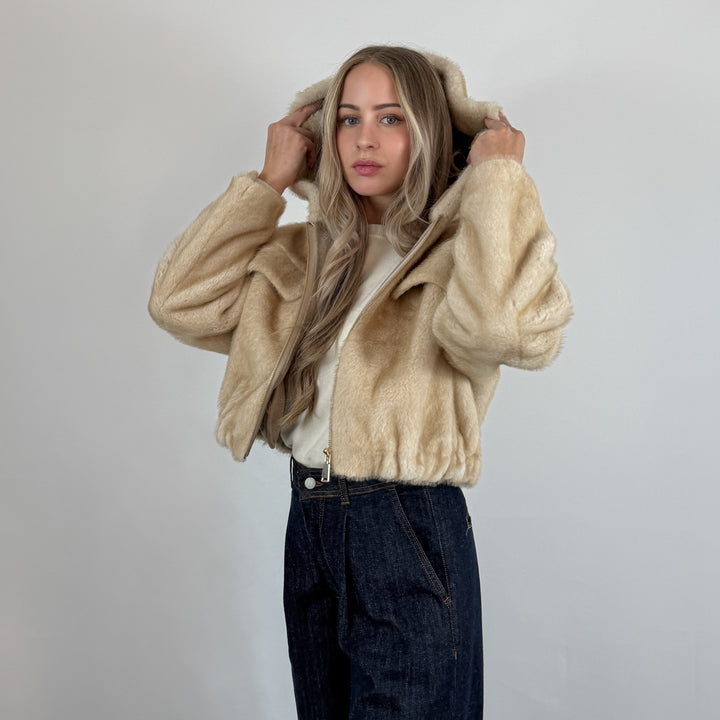 Eco Fur Jacket with Hood