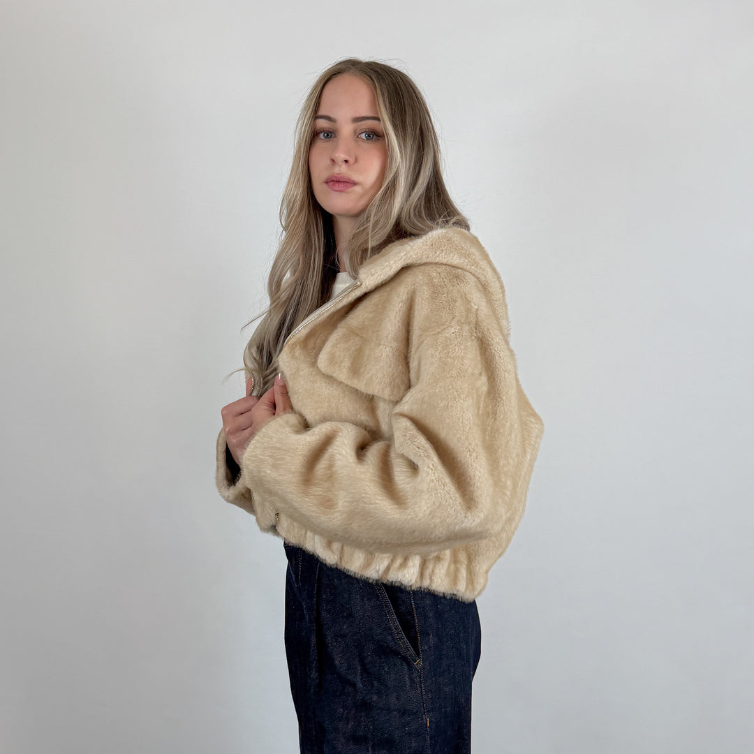 Eco Fur Jacket with Hood