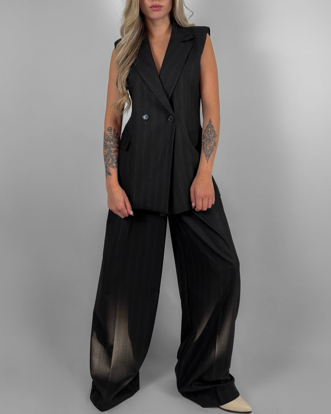 Pleated Wide Leg Trousers