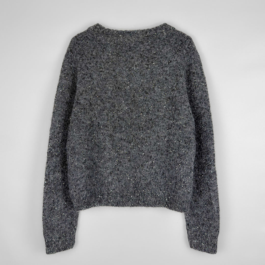 Wool Sweater with Micro Sequins