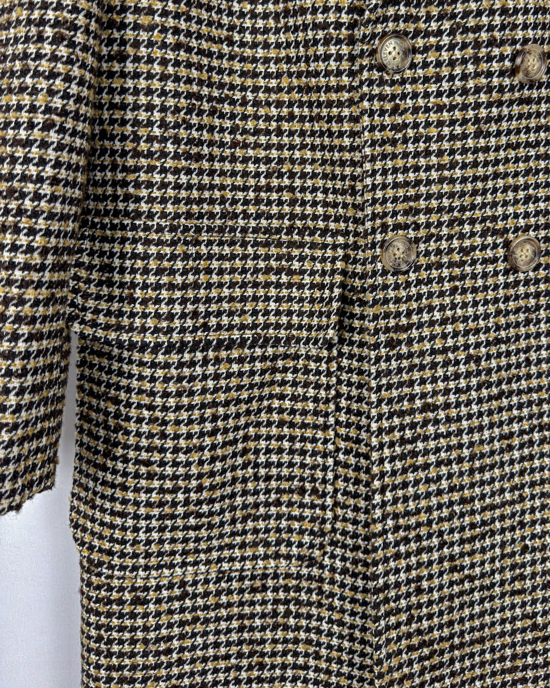 Double-Breasted Houndstooth Coat