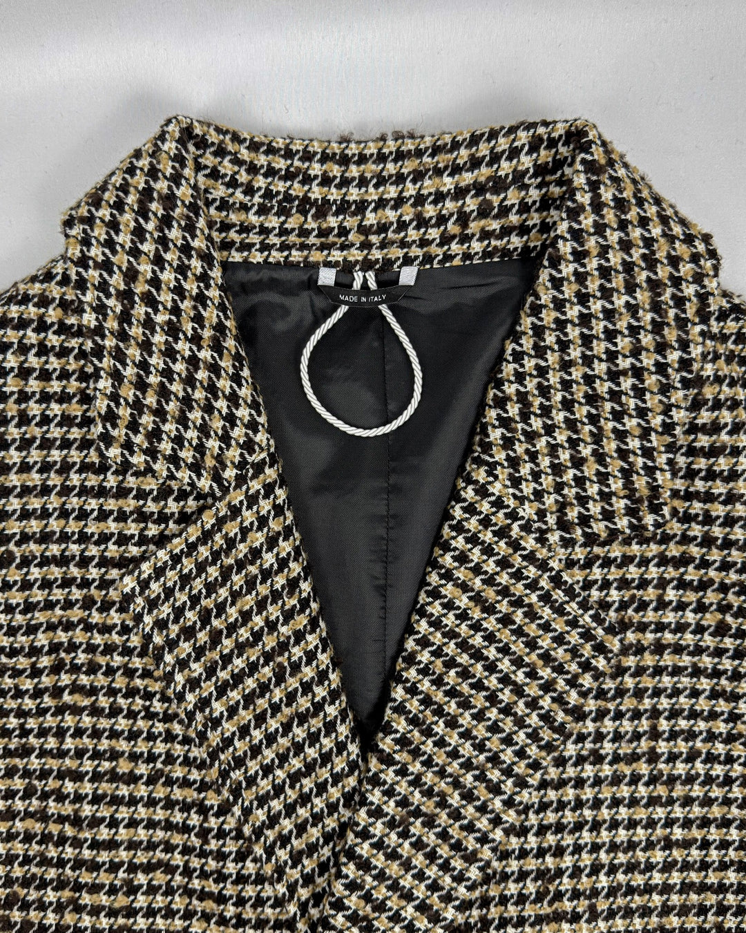 Double-Breasted Houndstooth Coat