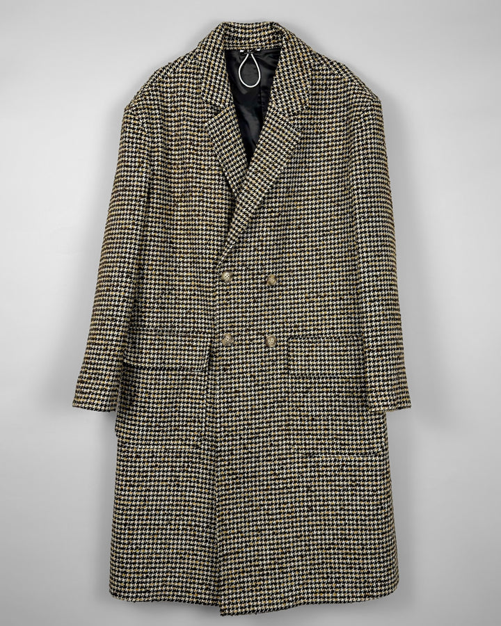 Double-Breasted Houndstooth Coat