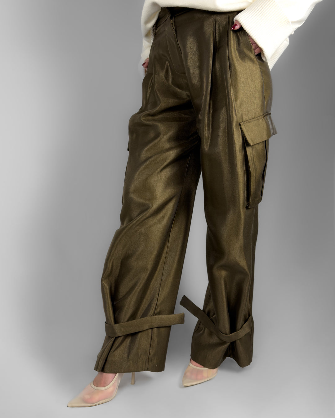 Wide Leg Trousers with Side Pockets